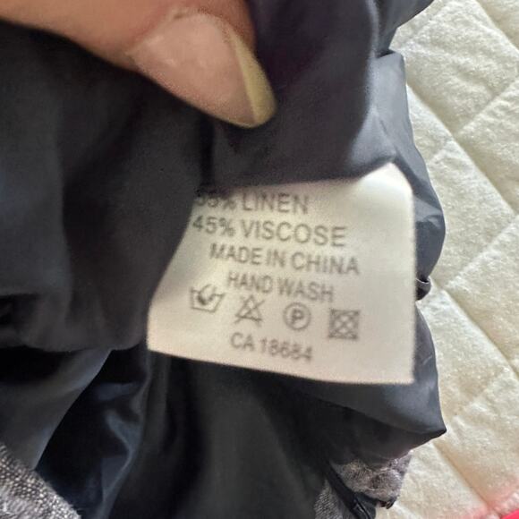 GILANI Skirt Womens 16 Blue Linen Blend Midi A-Line Minimalist Bohemian Chic - Picture 7 of 10